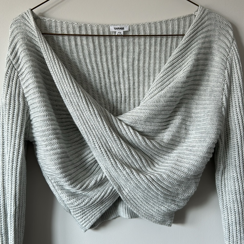 Garage Twist Front Cropped Sweater - Picture 3 of 5